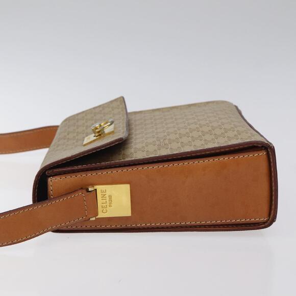 CELINE Macadam Canvas Shoulder Bag Beige Gold - Picture 5 of 13